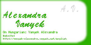 alexandra vanyek business card